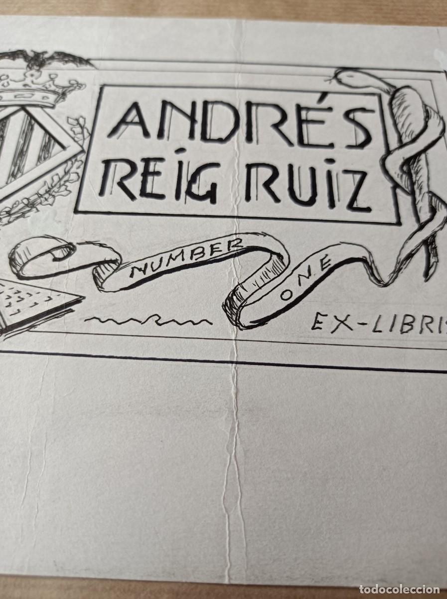Arte: BOCETO ORIGINAL EXLIBRIS ANDR&Eacute;S REIG RUIZ - Foto 2