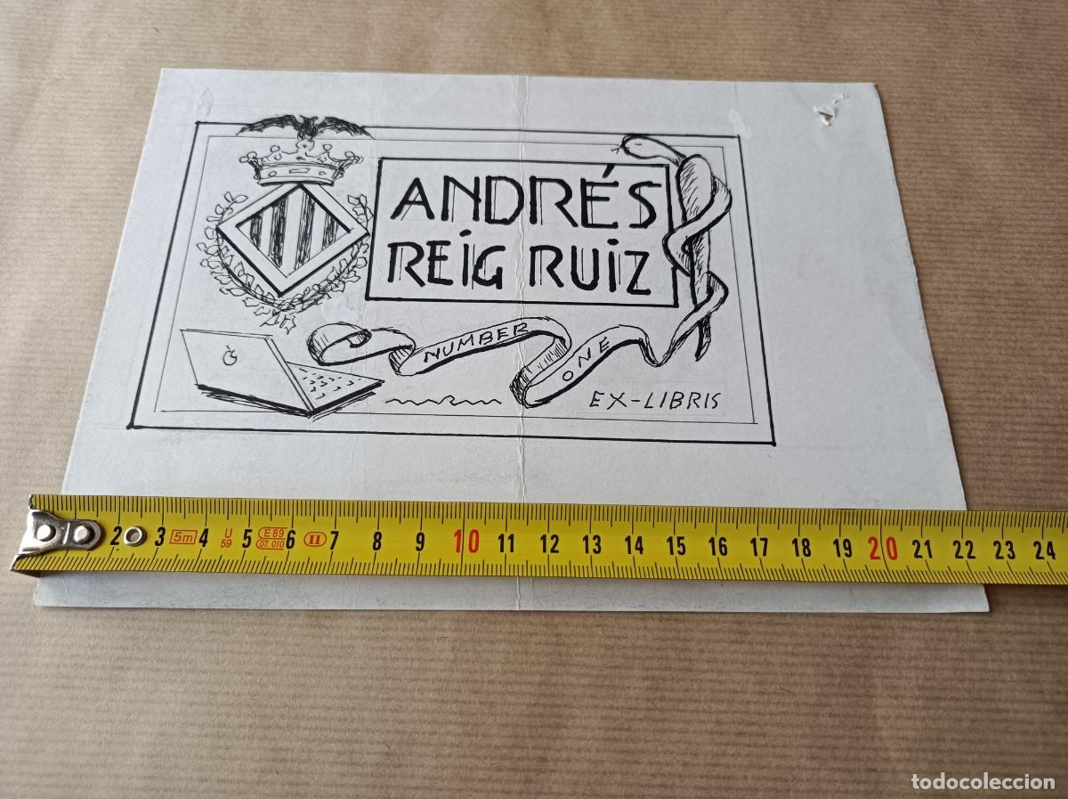Arte: BOCETO ORIGINAL EXLIBRIS ANDR&Eacute;S REIG RUIZ - Foto 5