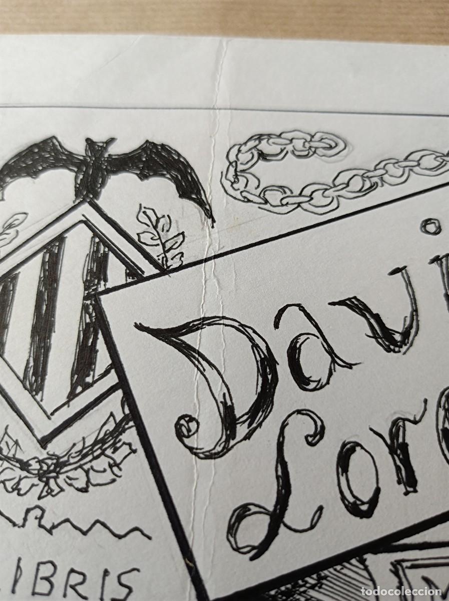Arte: BOCETO ORIGINAL EXLIBRIS DAVID LORENTE - Foto 3