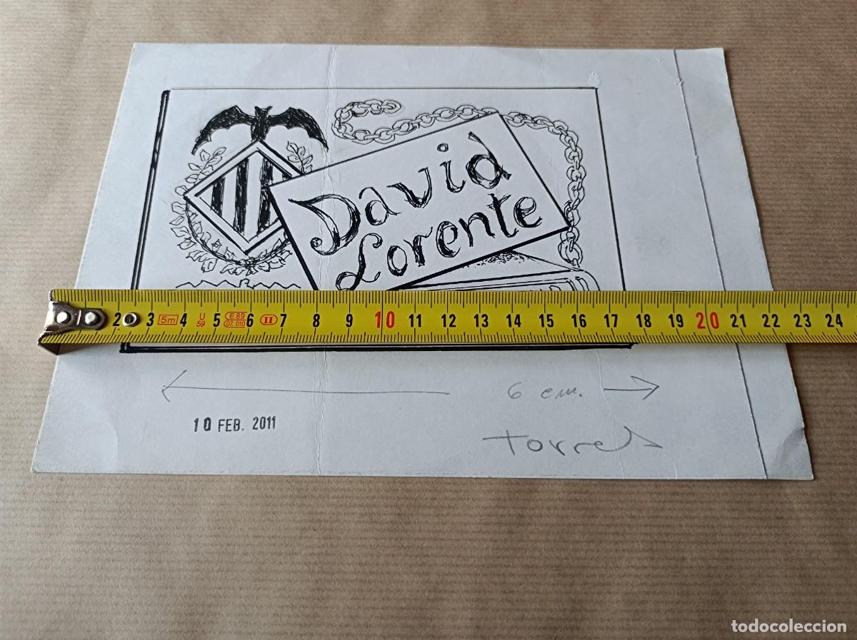 Arte: BOCETO ORIGINAL EXLIBRIS DAVID LORENTE - Foto 6