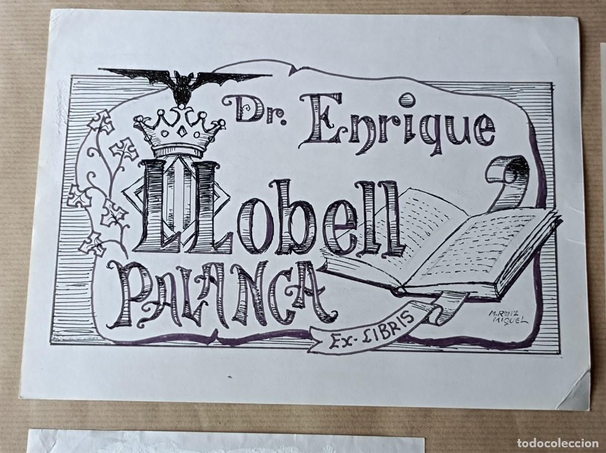 Arte: BOCETO ORIGINAL EXLIBRIS ENRIQUE LLOBELL - Foto 2