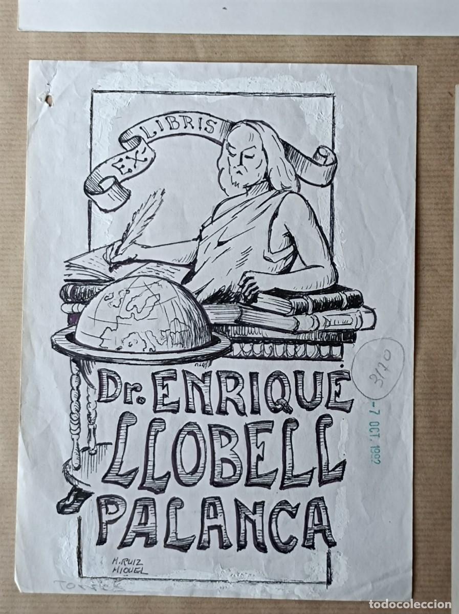 Arte: BOCETO ORIGINAL EXLIBRIS ENRIQUE LLOBELL - Foto 5
