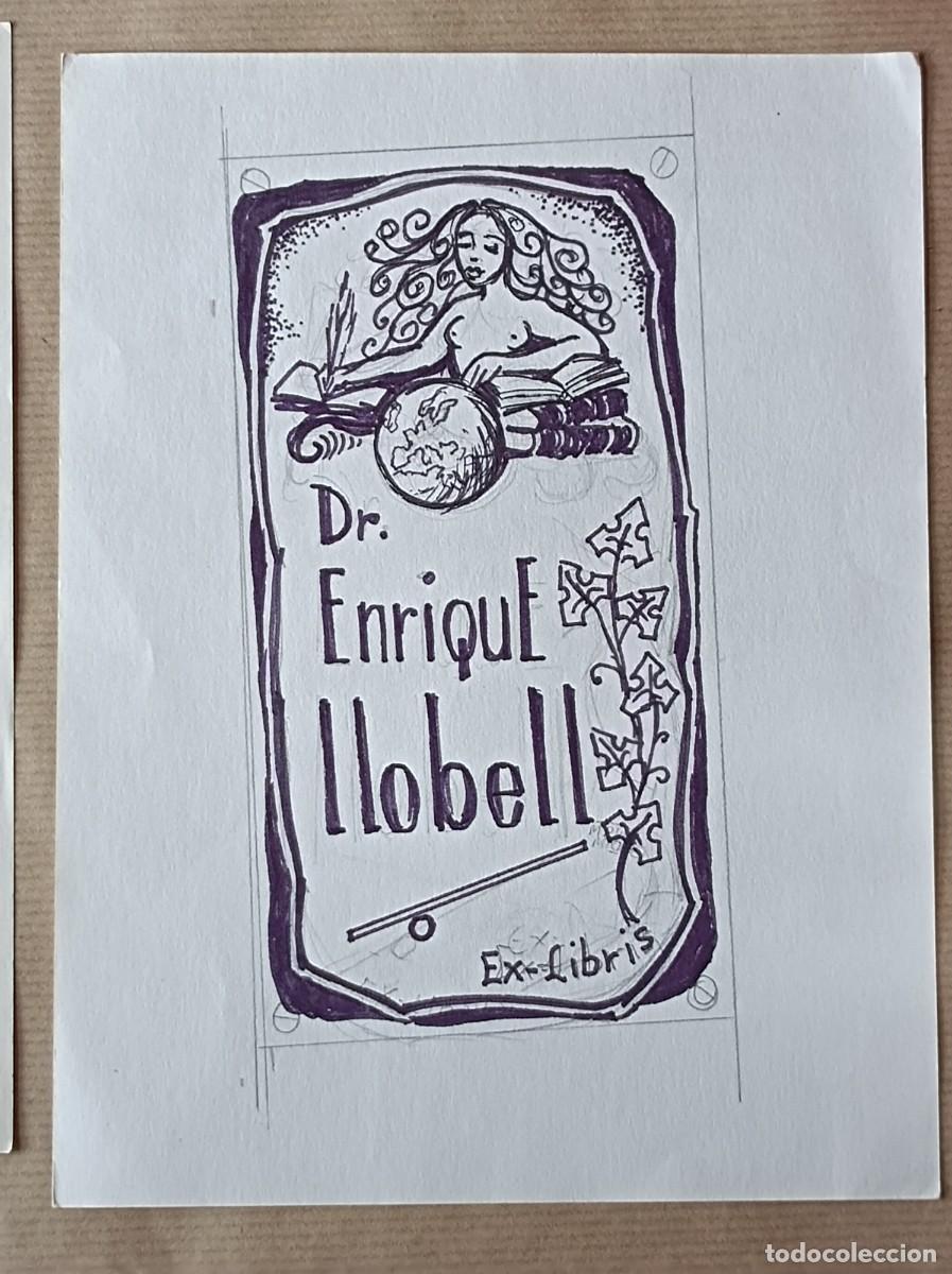 Arte: BOCETO ORIGINAL EXLIBRIS ENRIQUE LLOBELL - Foto 10