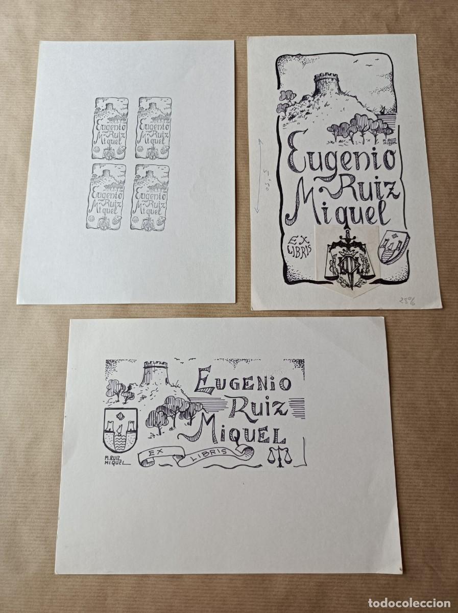 Arte: BOCETO ORIGINAL EXLIBRIS EUGENIO RUIZ MIQUEL - Foto 1
