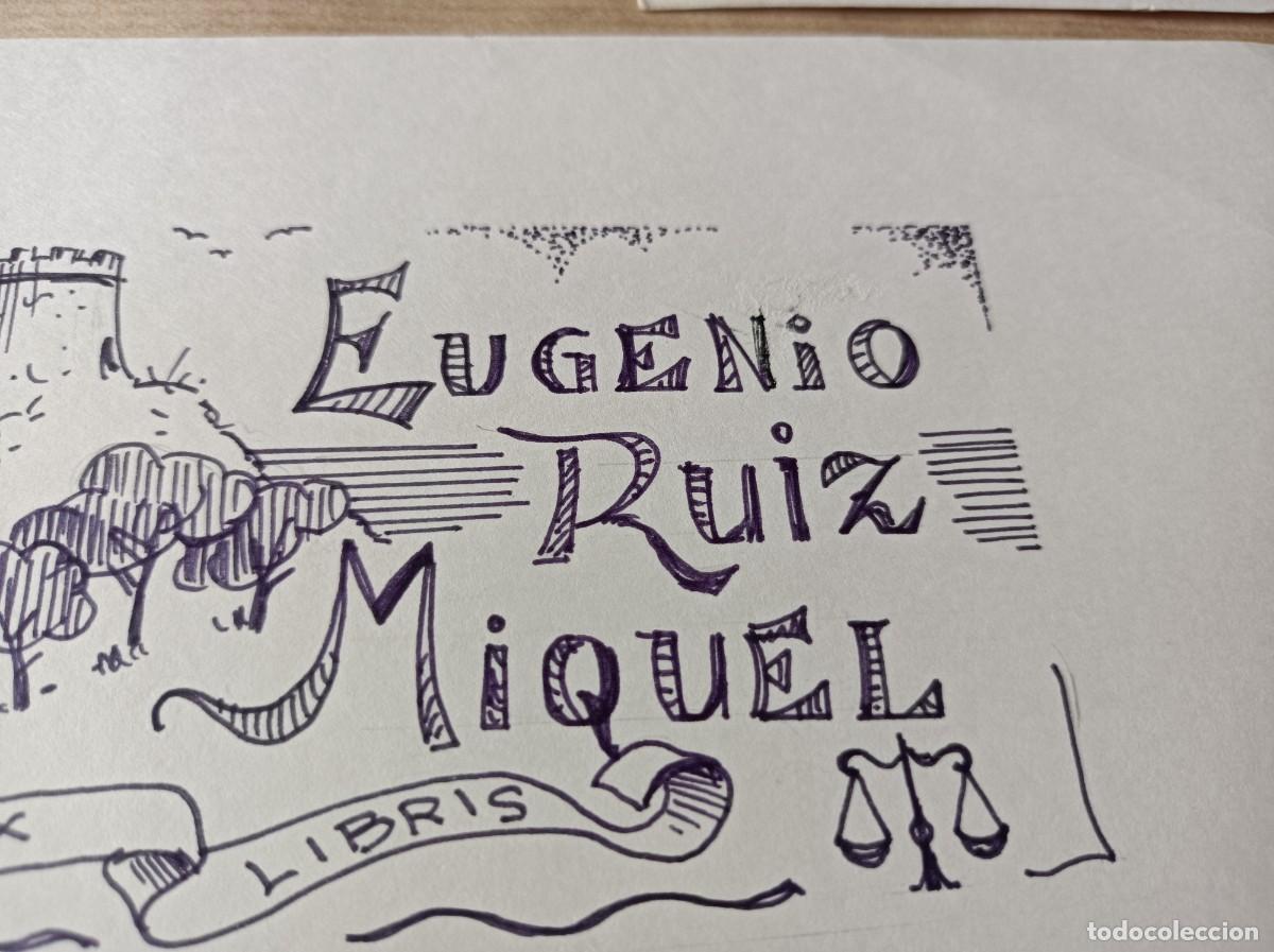 Arte: BOCETO ORIGINAL EXLIBRIS EUGENIO RUIZ MIQUEL - Foto 6