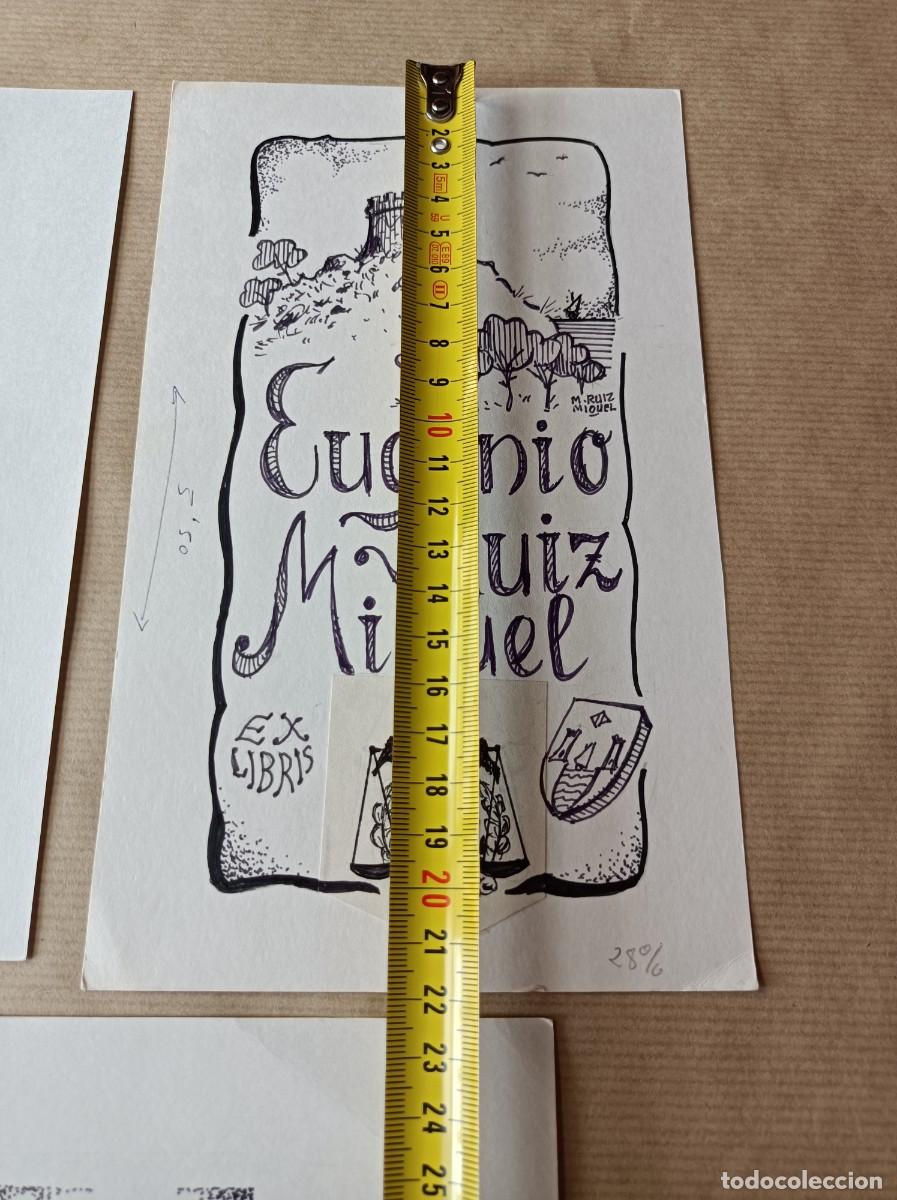 Arte: BOCETO ORIGINAL EXLIBRIS EUGENIO RUIZ MIQUEL - Foto 7