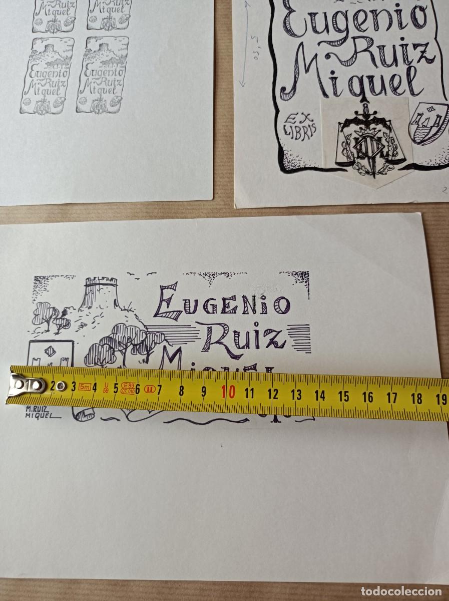 Arte: BOCETO ORIGINAL EXLIBRIS EUGENIO RUIZ MIQUEL - Foto 8