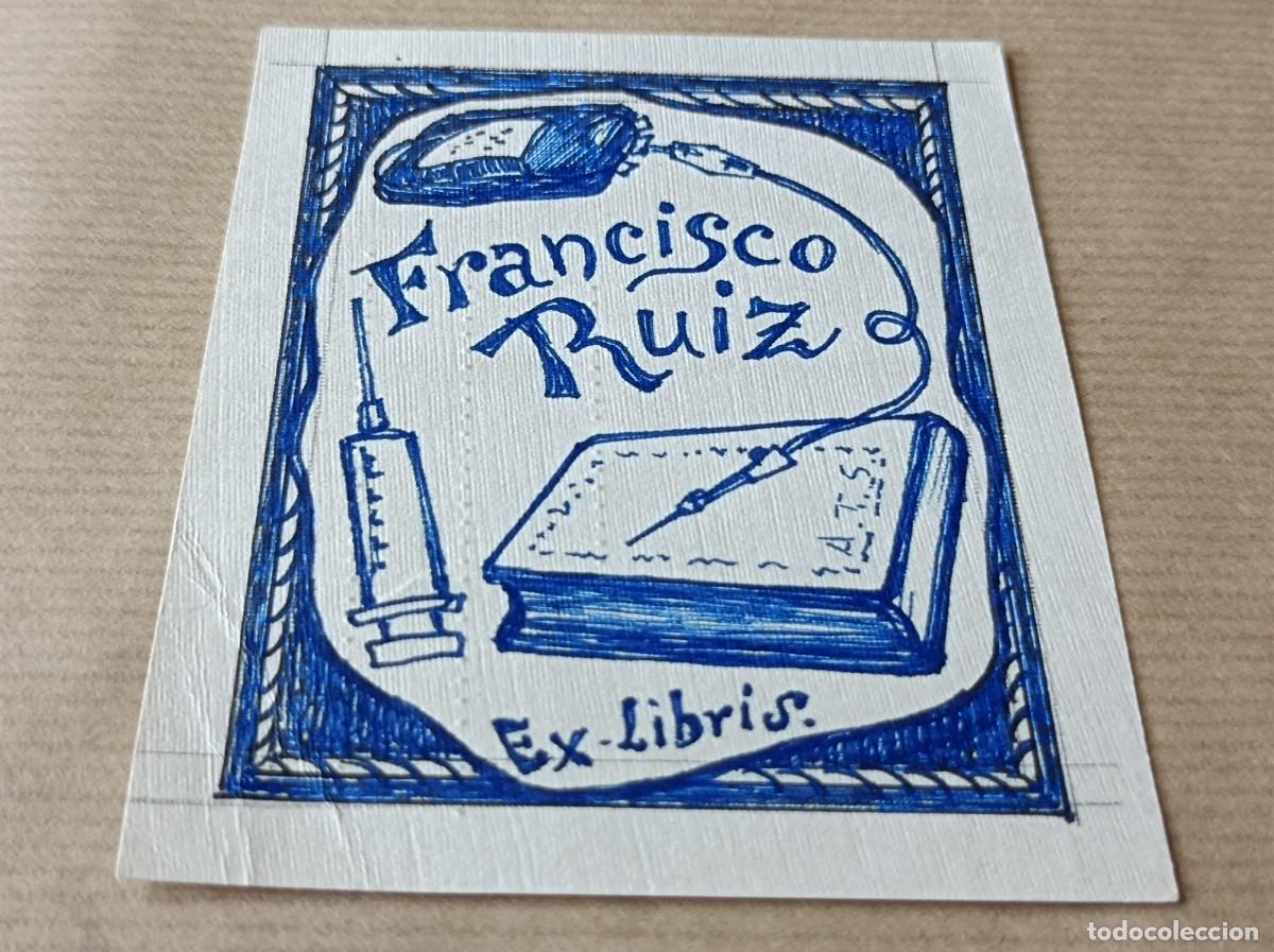 Arte: BOCETO ORIGINAL EXLIBRIS FRANCISCO RUIZ - Foto 1
