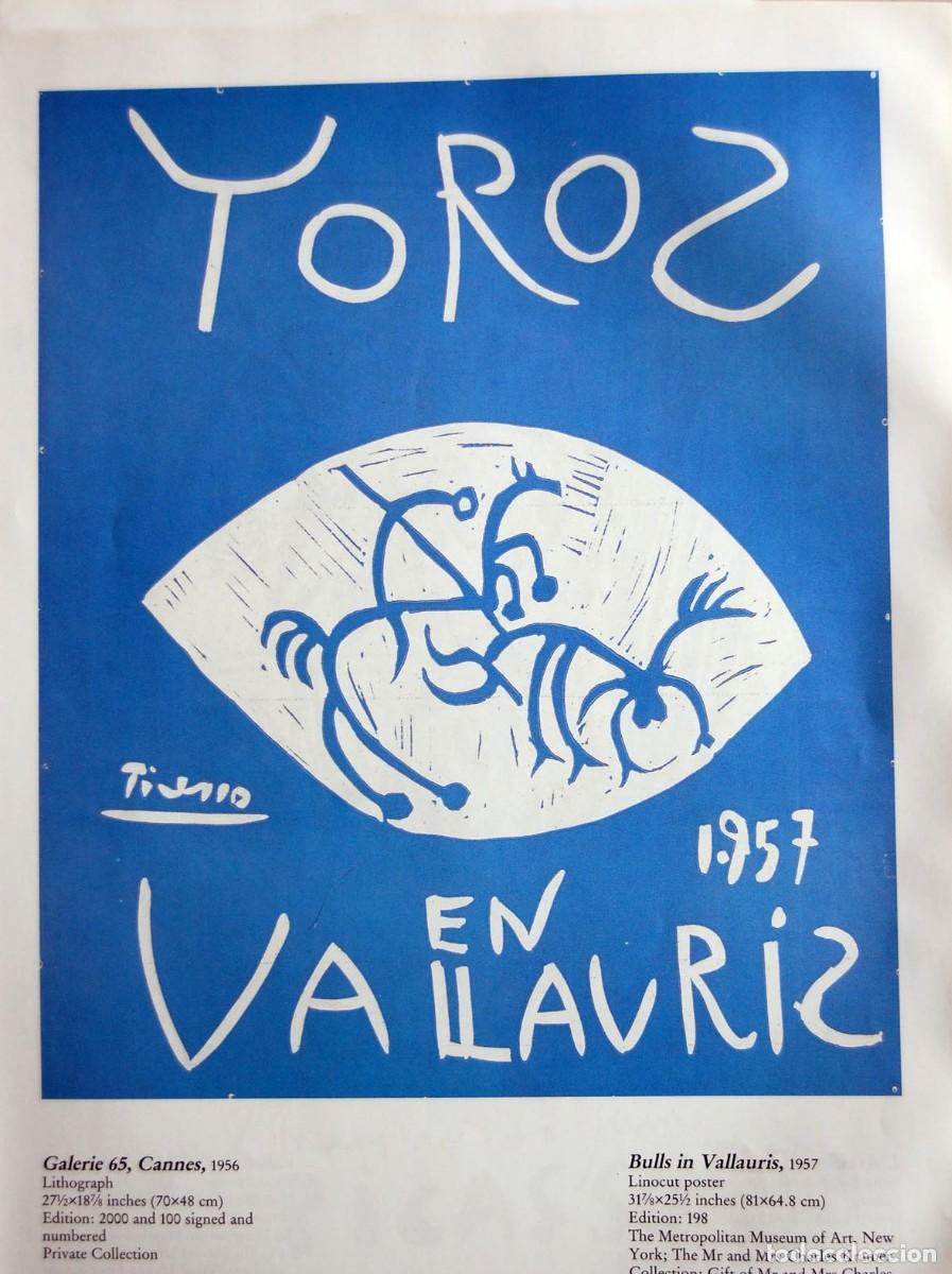 Arte: PABLO PICASSO - Posters 1957. 36 x 26 cm - Foto 1