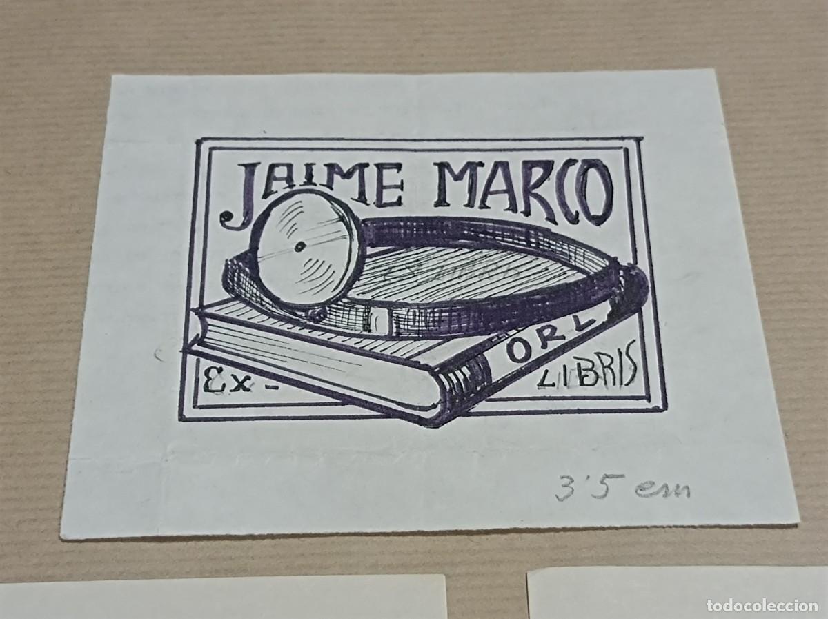 Arte: BOCETO ORIGINAL EXLIBRIS JAIME MARCO EX LIBRIS - Foto 2