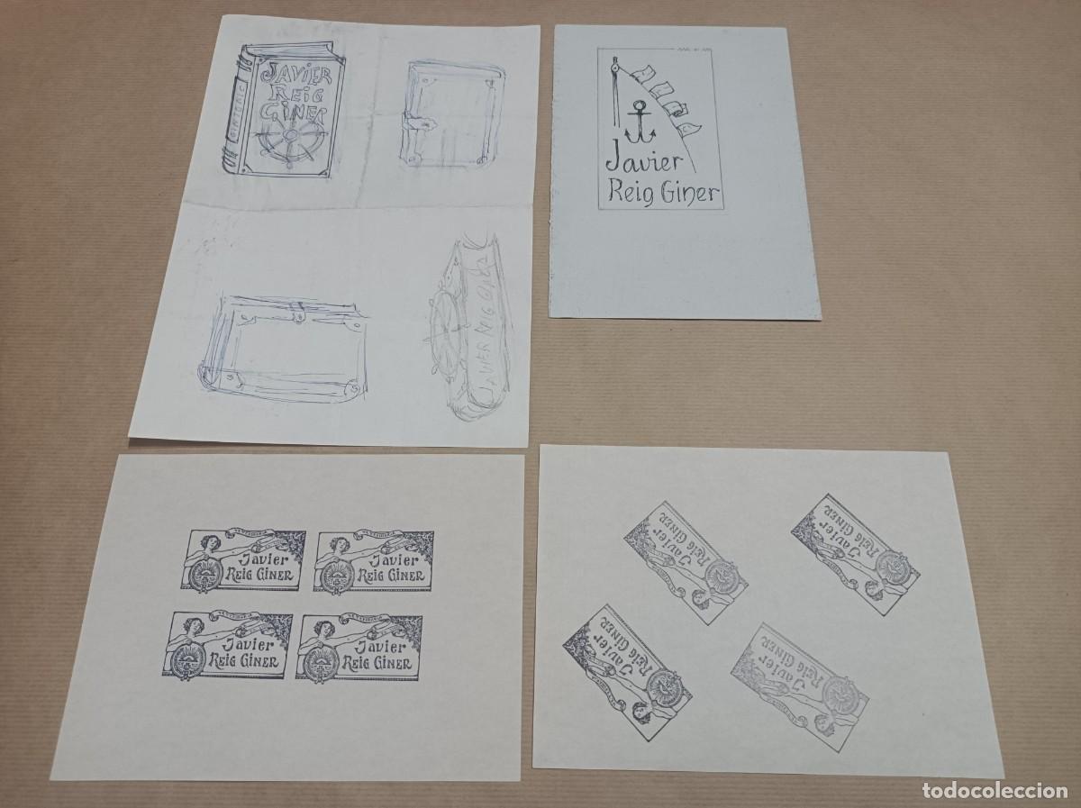 Arte: BOCETO ORIGINAL EXLIBRIS EX LIBRIS - Foto 1