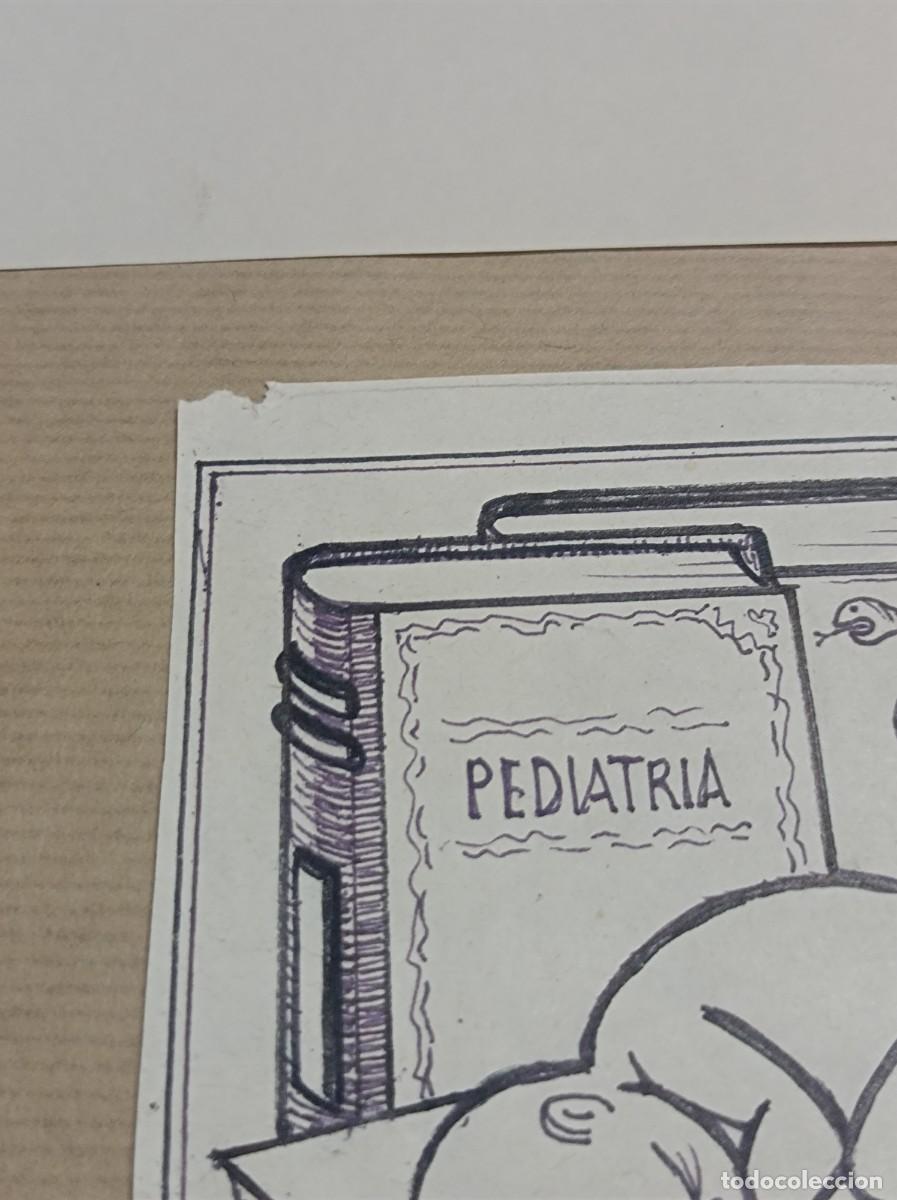 Arte: BOCETO ORIGINAL EXLIBRIS EX LIBRIS - Foto 3