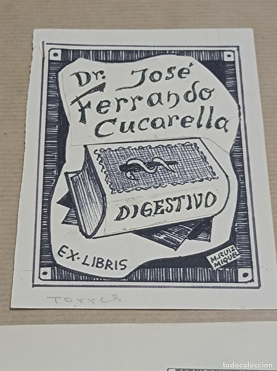 Arte: BOCETO ORIGINAL EXLIBRIS EX LIBRIS - Foto 2