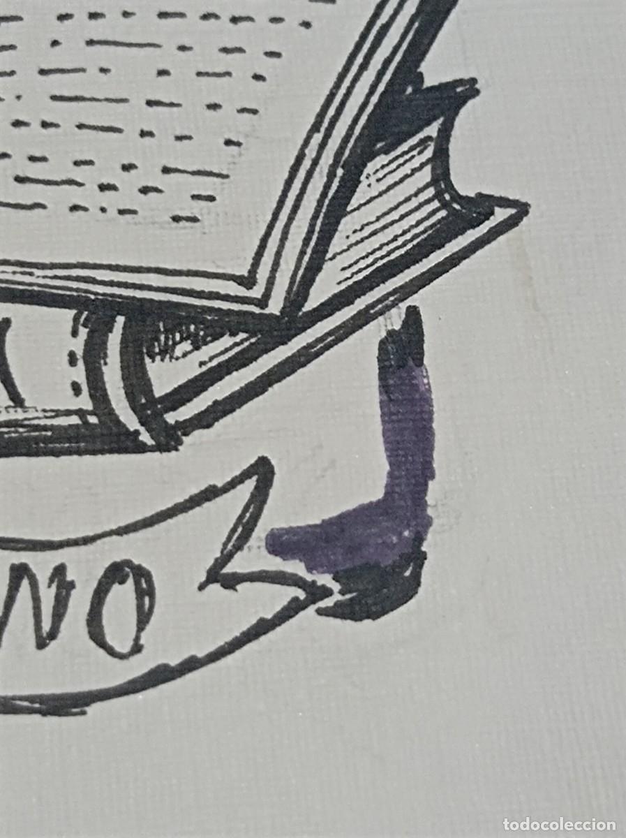 Arte: BOCETO ORIGINAL EXLIBRIS EX LIBRIS - Foto 3