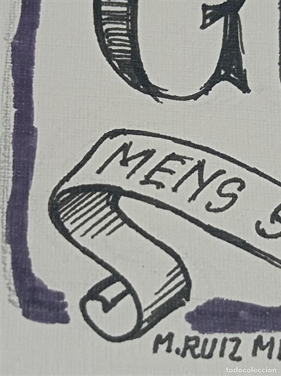 Arte: BOCETO ORIGINAL EXLIBRIS EX LIBRIS - Foto 4