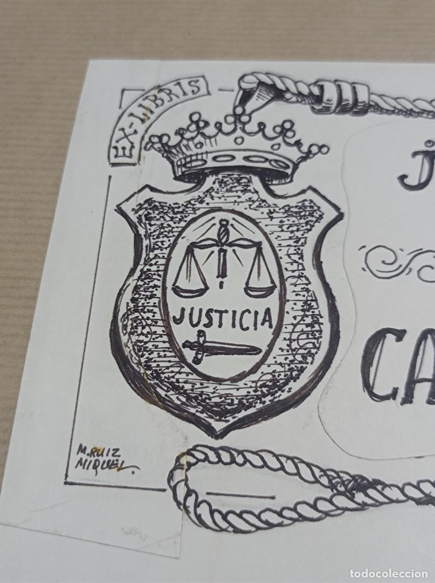 Arte: BOCETO ORIGINAL EXLIBRIS EX LIBRIS - Foto 4