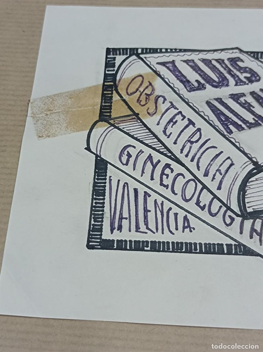 Arte: BOCETO ORIGINAL EXLIBRIS EX LIBRIS - Foto 2
