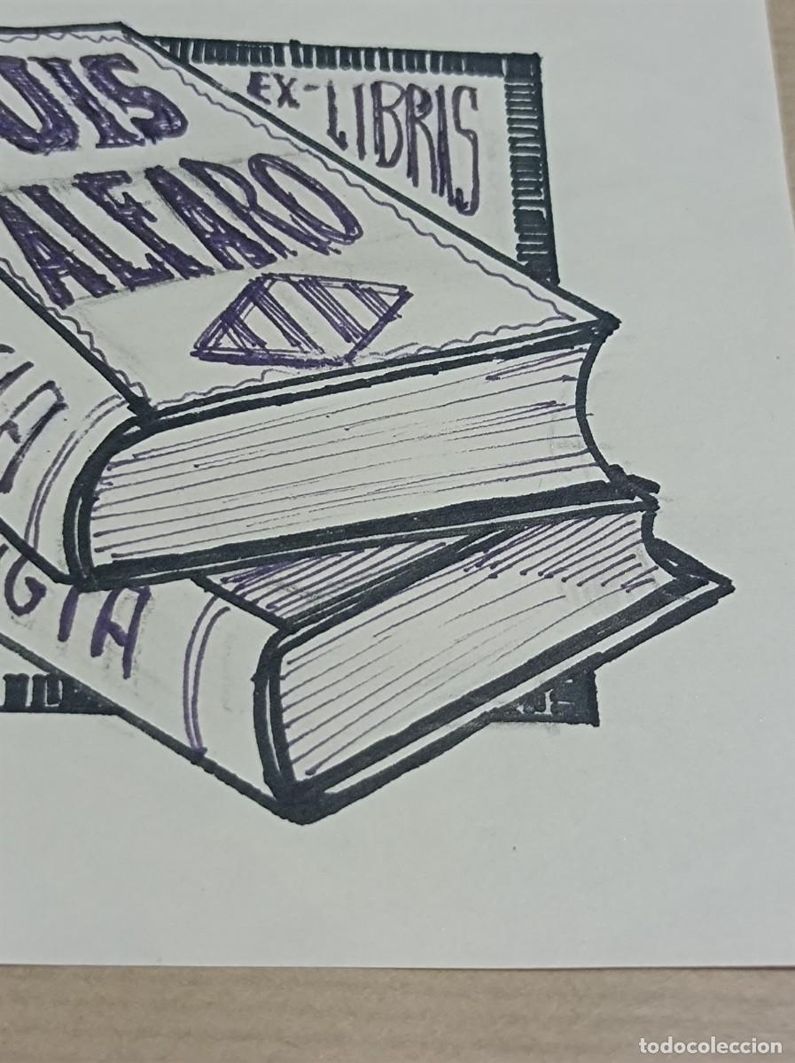 Arte: BOCETO ORIGINAL EXLIBRIS EX LIBRIS - Foto 3
