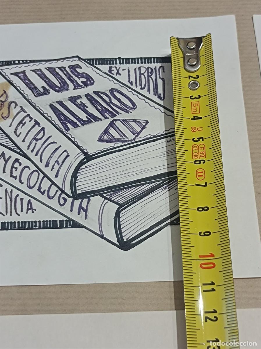 Arte: BOCETO ORIGINAL EXLIBRIS EX LIBRIS - Foto 6