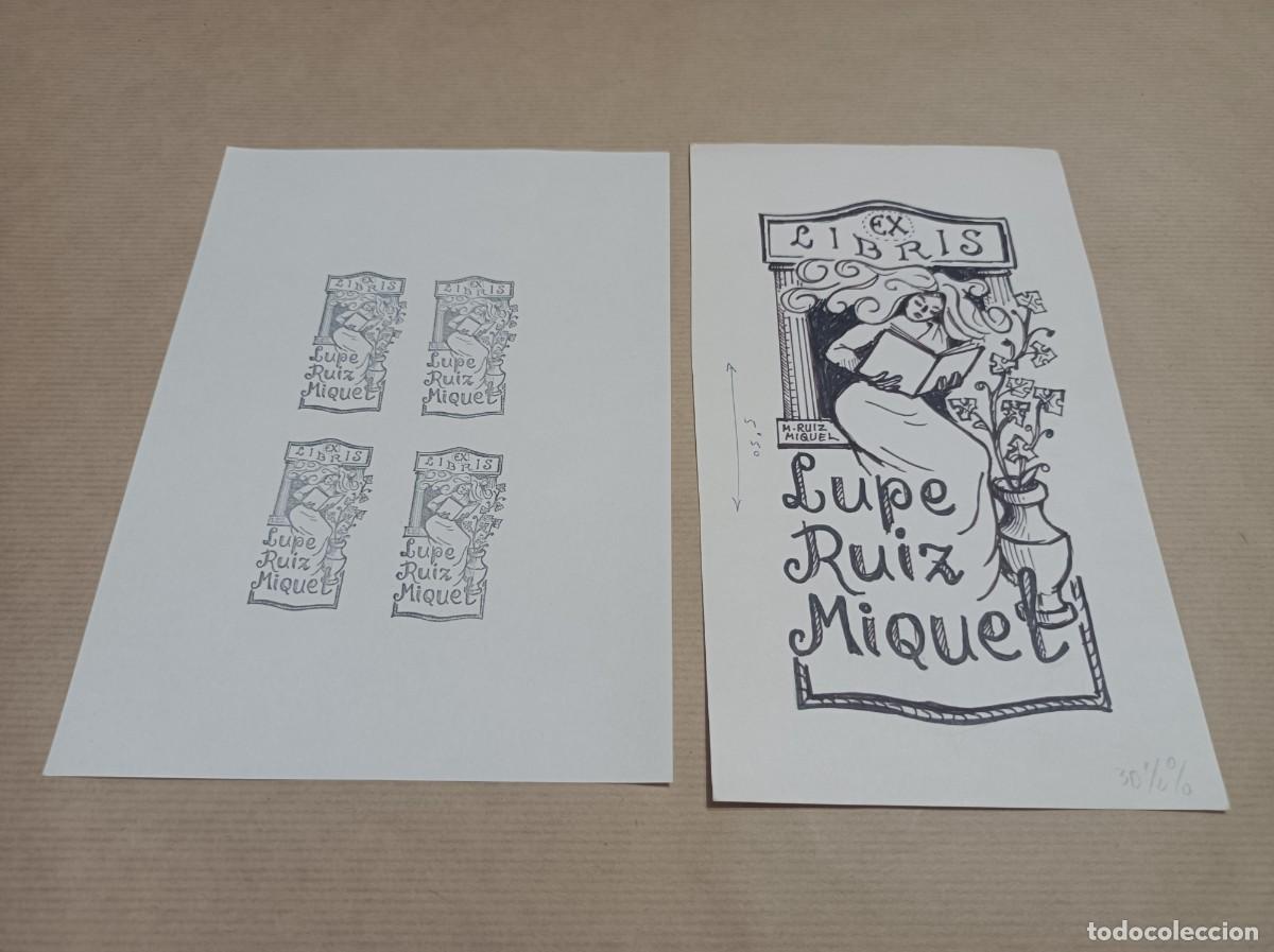 Arte: BOCETO ORIGINAL EXLIBRIS EX LIBRIS - Foto 1