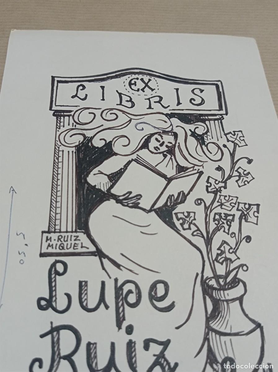 Arte: BOCETO ORIGINAL EXLIBRIS EX LIBRIS - Foto 2