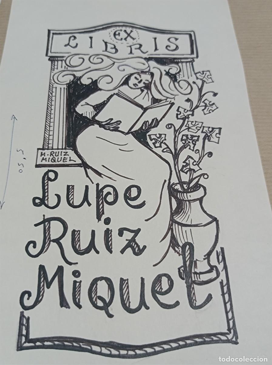 Arte: BOCETO ORIGINAL EXLIBRIS EX LIBRIS - Foto 3