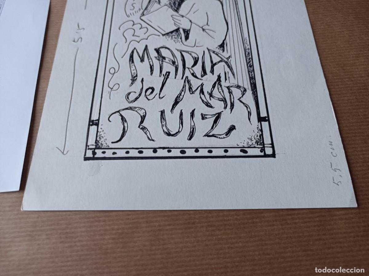 Arte: BOCETO ORIGINAL EXLIBRIS EX LIBRIS - Foto 2