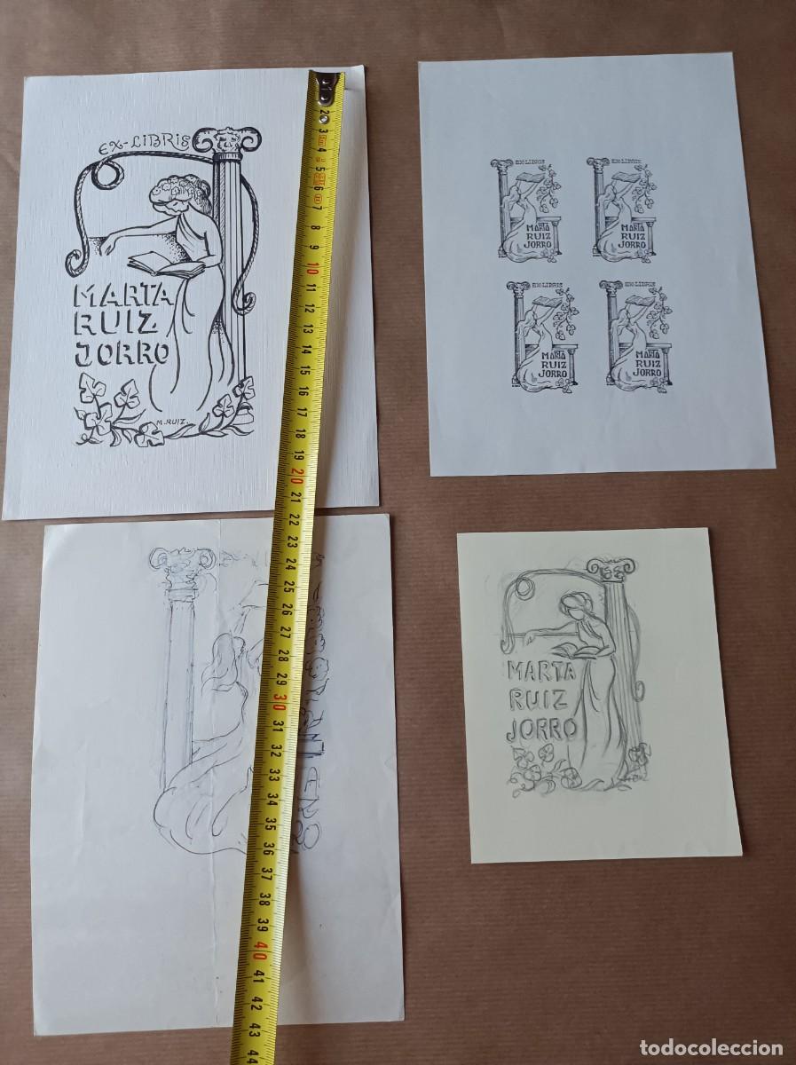 Arte: BOCETO ORIGINAL EXLIBRIS EX LIBRIS - Foto 1