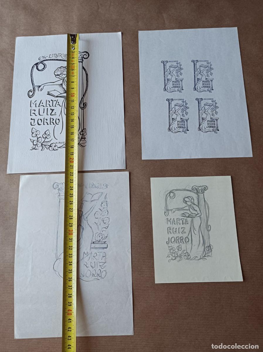 Arte: BOCETO ORIGINAL EXLIBRIS EX LIBRIS - Foto 2