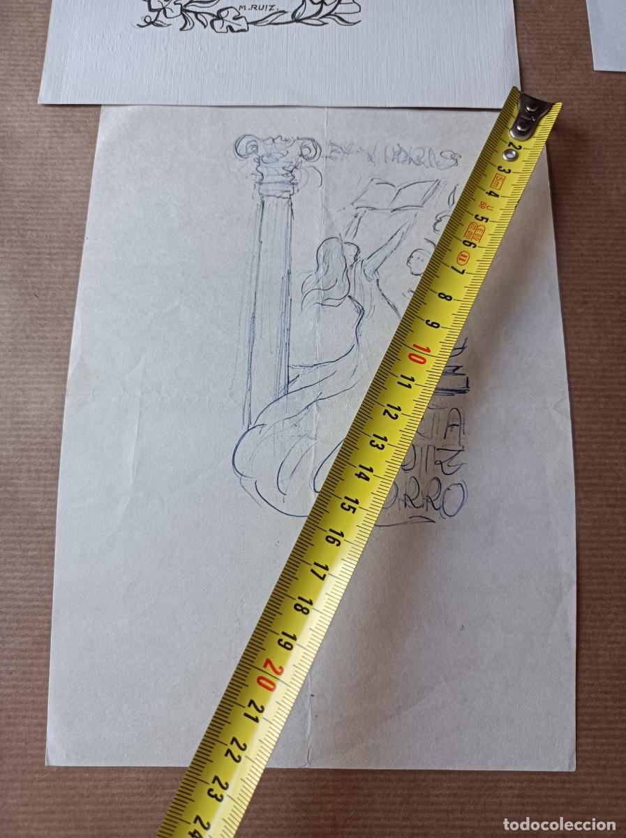 Arte: BOCETO ORIGINAL EXLIBRIS EX LIBRIS - Foto 4