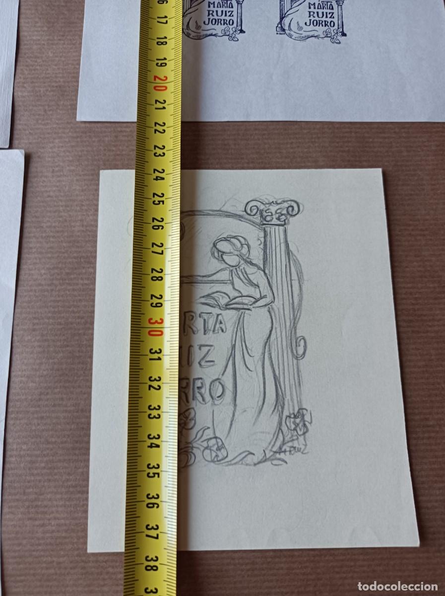 Arte: BOCETO ORIGINAL EXLIBRIS EX LIBRIS - Foto 5