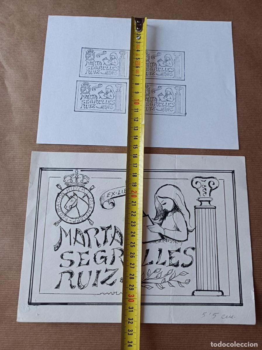 Arte: BOCETO ORIGINAL EXLIBRIS EX LIBRIS - Foto 1