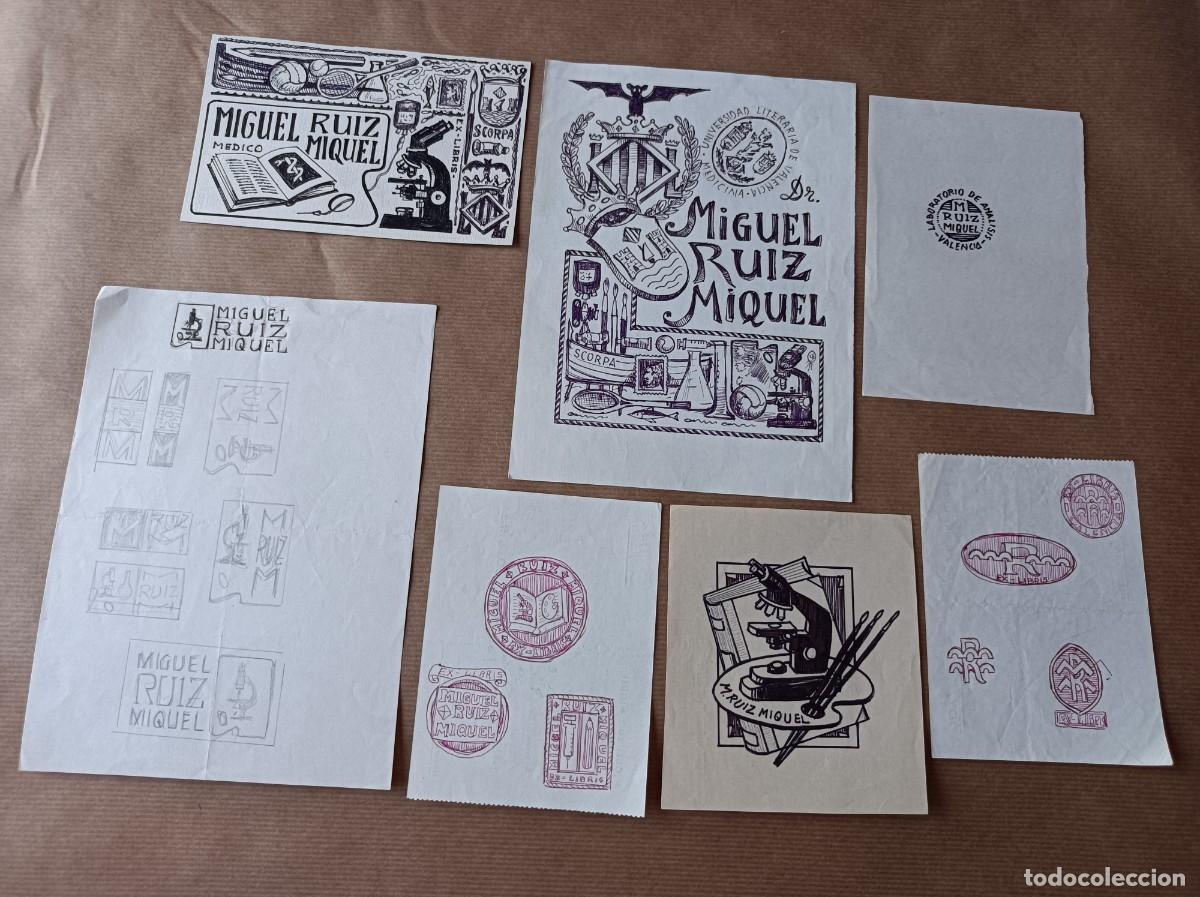 Arte: BOCETO ORIGINAL EXLIBRIS EX LIBRIS - Foto 1