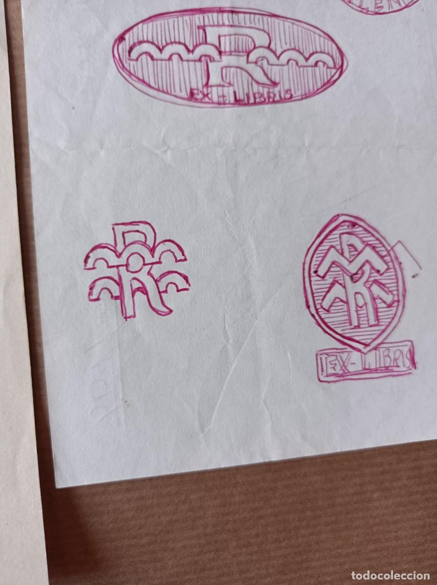 Arte: BOCETO ORIGINAL EXLIBRIS EX LIBRIS - Foto 8