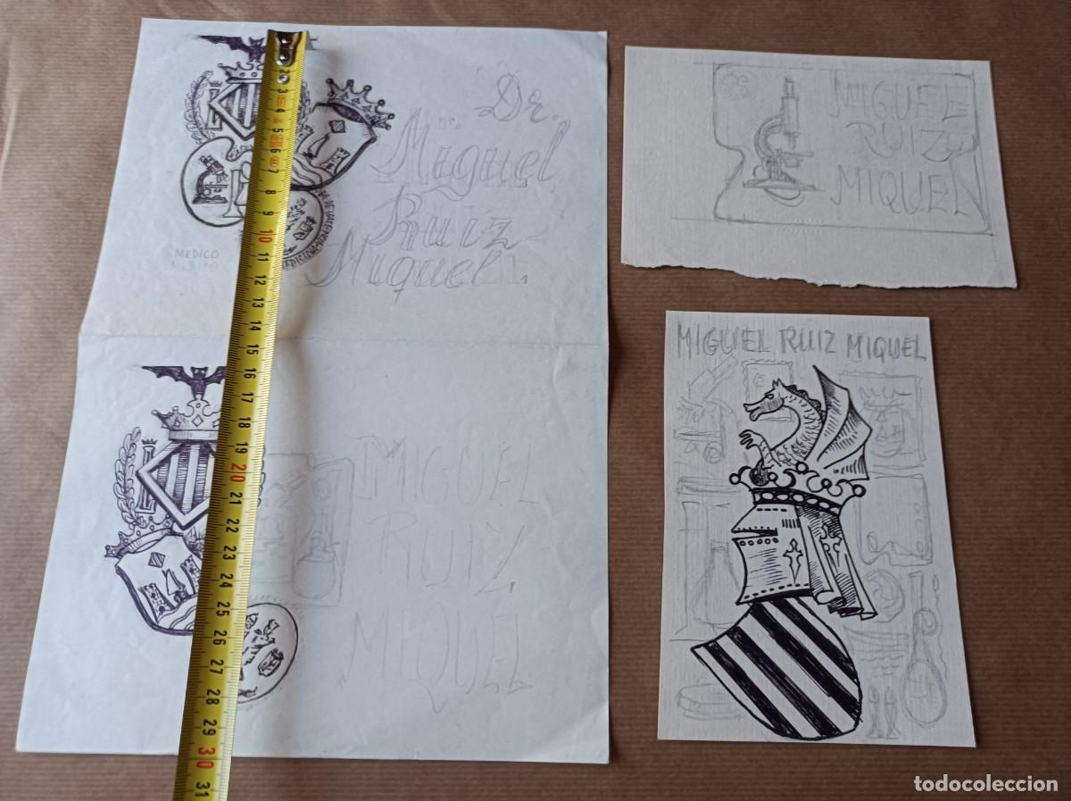 Arte: BOCETO ORIGINAL EXLIBRIS EX LIBRIS - Foto 1