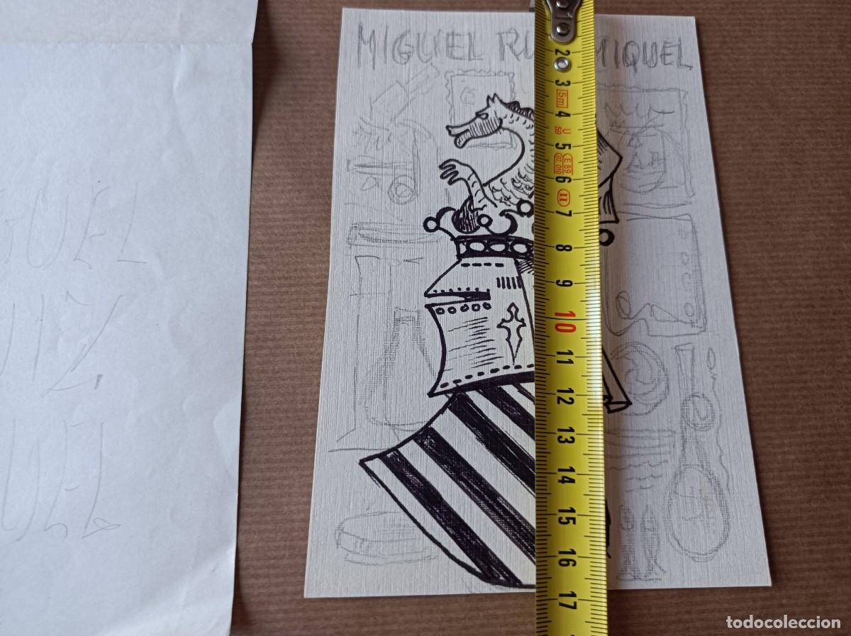 Arte: BOCETO ORIGINAL EXLIBRIS EX LIBRIS - Foto 2