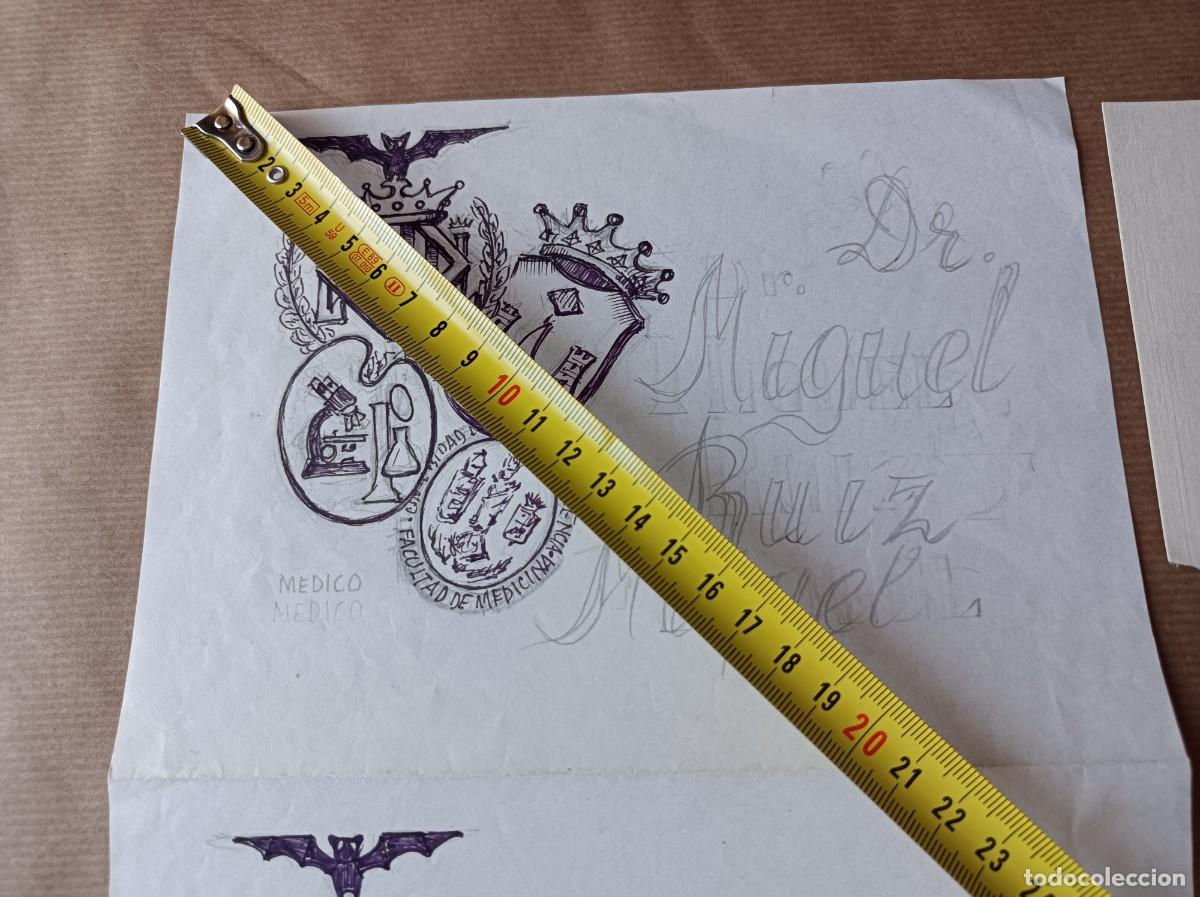 Arte: BOCETO ORIGINAL EXLIBRIS EX LIBRIS - Foto 4