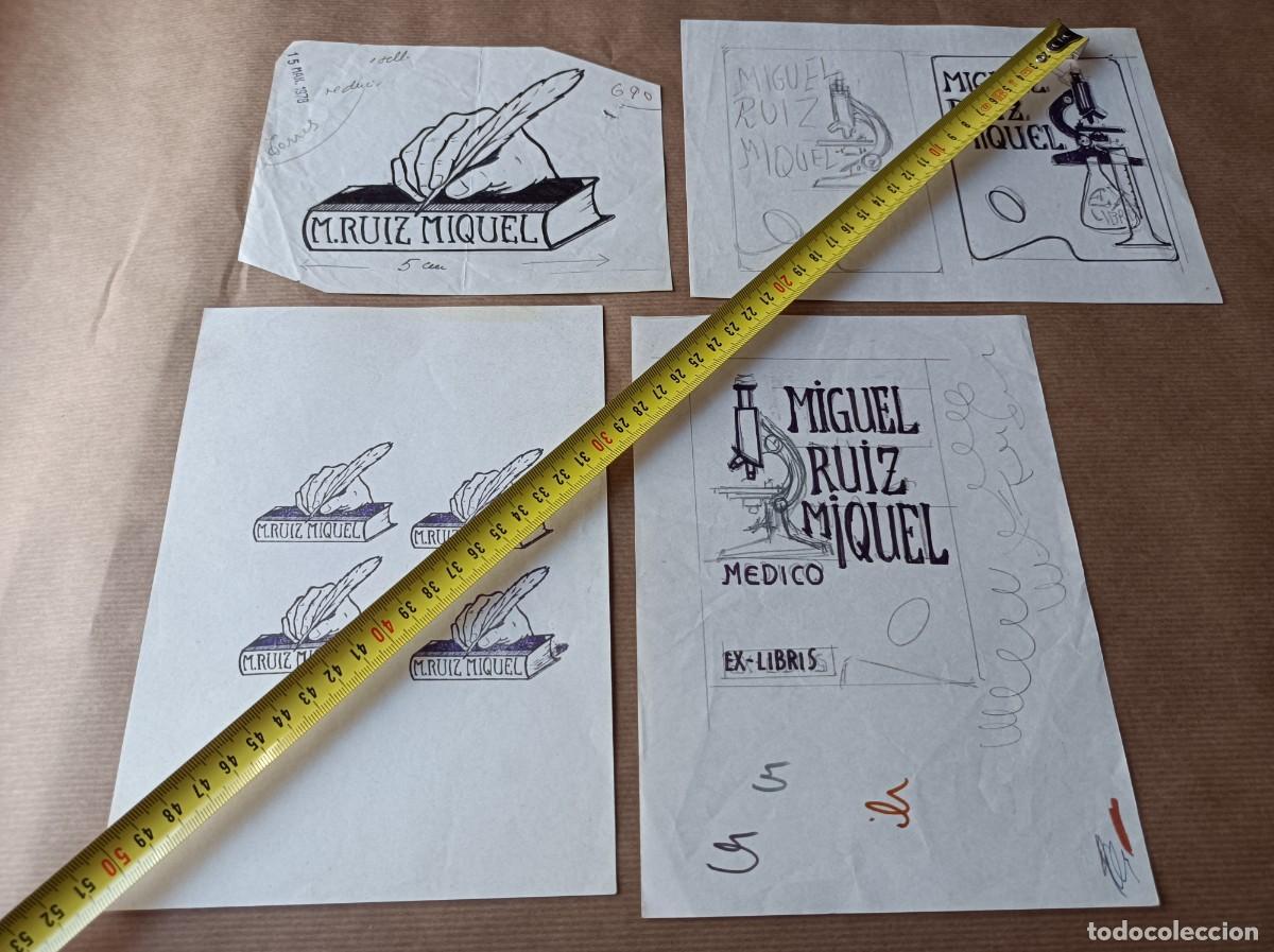 Arte: BOCETO ORIGINAL EXLIBRIS EX LIBRIS - Foto 1