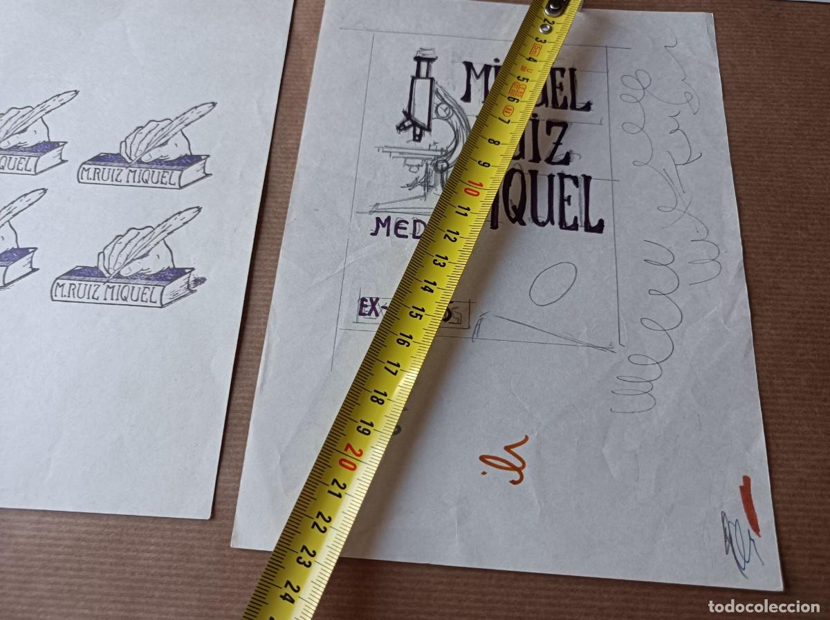 Arte: BOCETO ORIGINAL EXLIBRIS EX LIBRIS - Foto 2