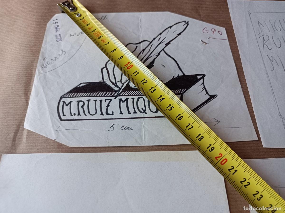 Arte: BOCETO ORIGINAL EXLIBRIS EX LIBRIS - Foto 4