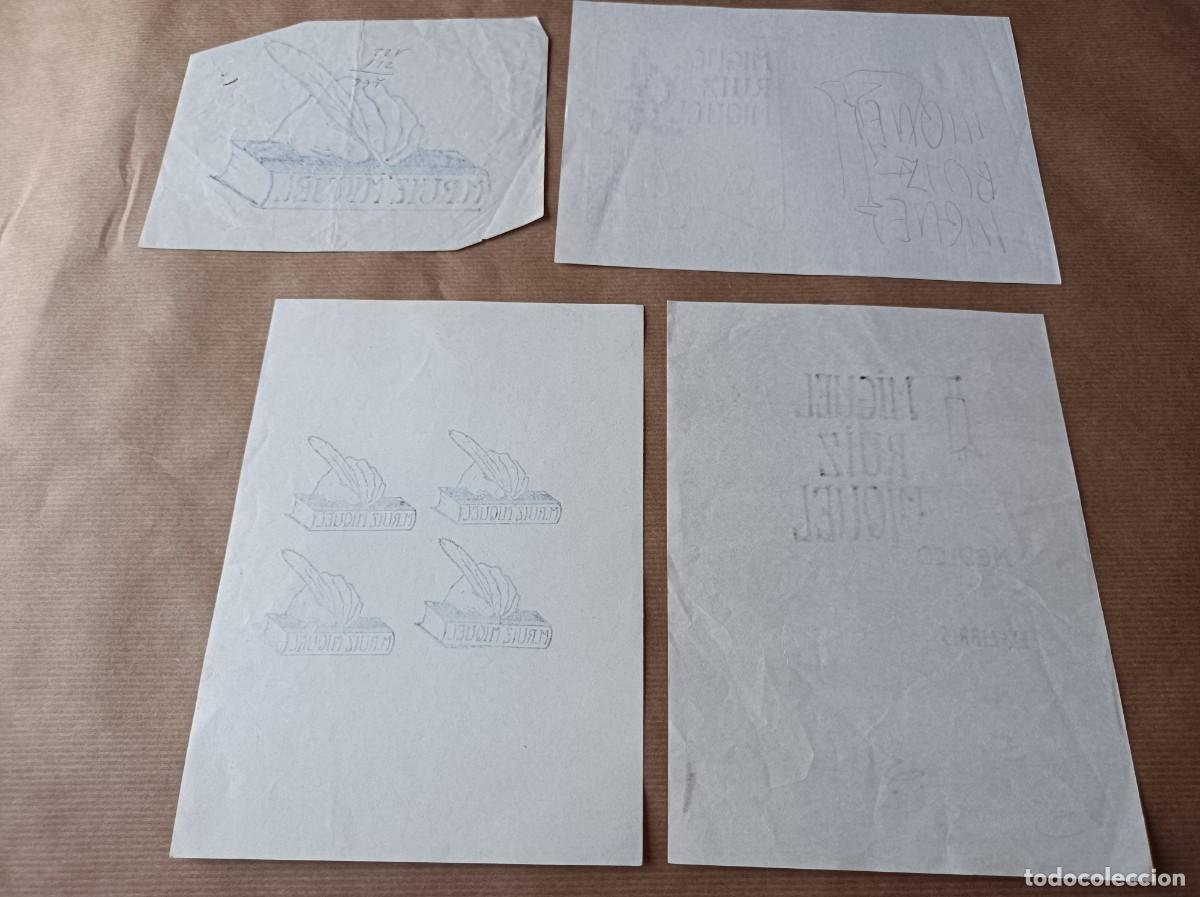 Arte: BOCETO ORIGINAL EXLIBRIS EX LIBRIS - Foto 5