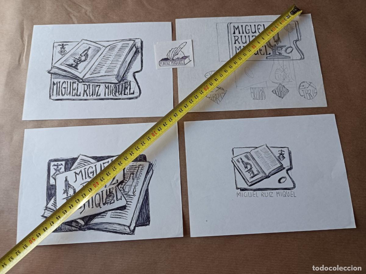 Arte: BOCETO ORIGINAL EXLIBRIS EX LIBRIS - Foto 1