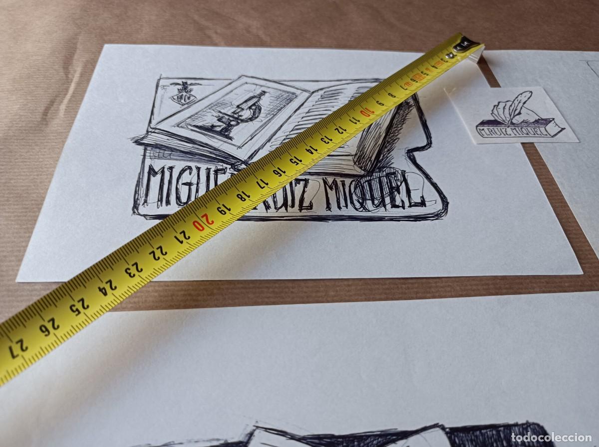 Arte: BOCETO ORIGINAL EXLIBRIS EX LIBRIS - Foto 2