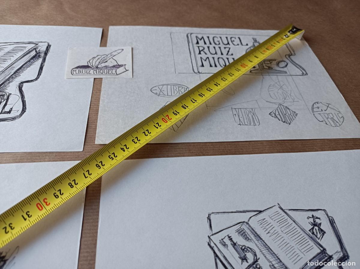 Arte: BOCETO ORIGINAL EXLIBRIS EX LIBRIS - Foto 4