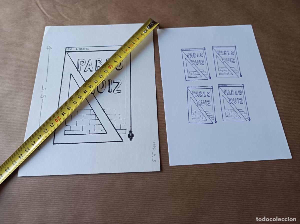 Arte: BOCETO ORIGINAL EXLIBRIS EX LIBRIS - Foto 1