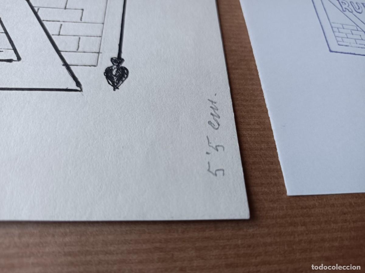 Arte: BOCETO ORIGINAL EXLIBRIS EX LIBRIS - Foto 2