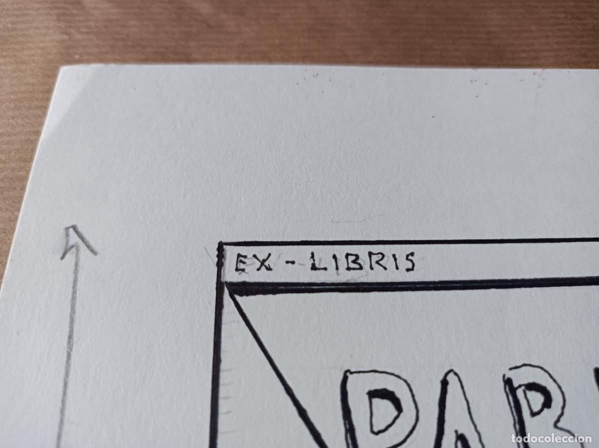Arte: BOCETO ORIGINAL EXLIBRIS EX LIBRIS - Foto 4