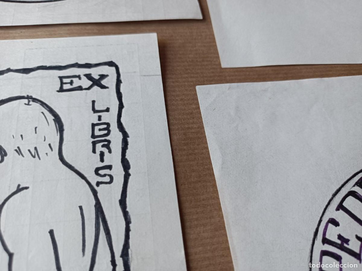Arte: BOCETO ORIGINAL EXLIBRIS EX LIBRIS - Foto 9