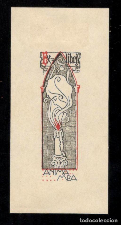 Arte: EX-LIBRIS con el lema Anima mea - Foto 1