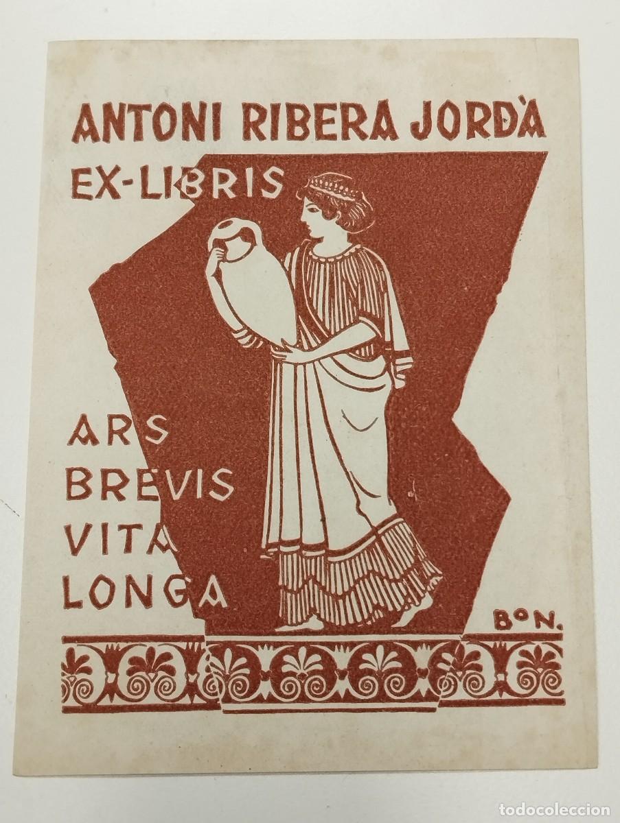 Arte: EX LIBRIS JOSEP ANTONI RIBERA JORD&Agrave; - BON. - Foto 1